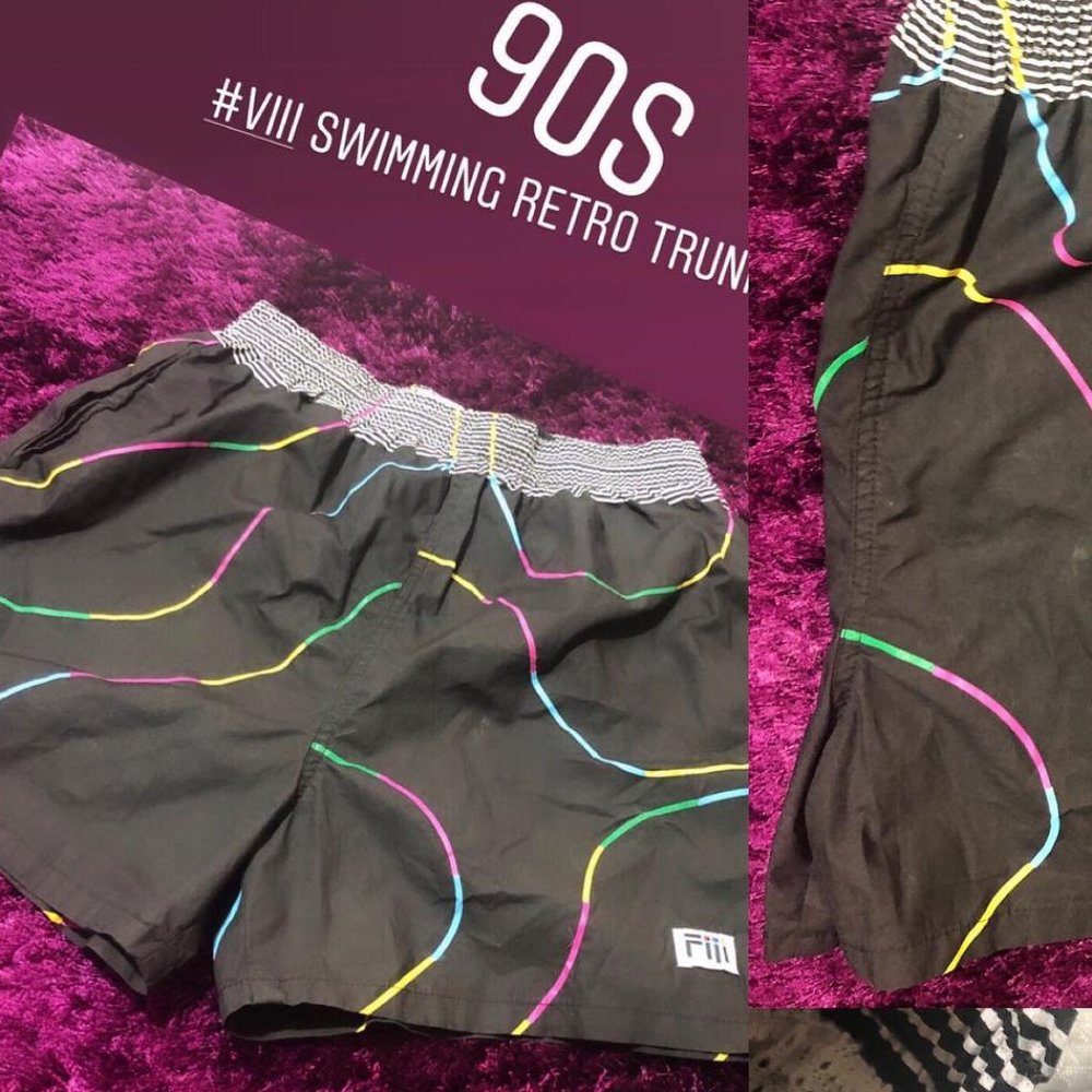 Vintage Fiii Unisex Swimming Retro Trunks